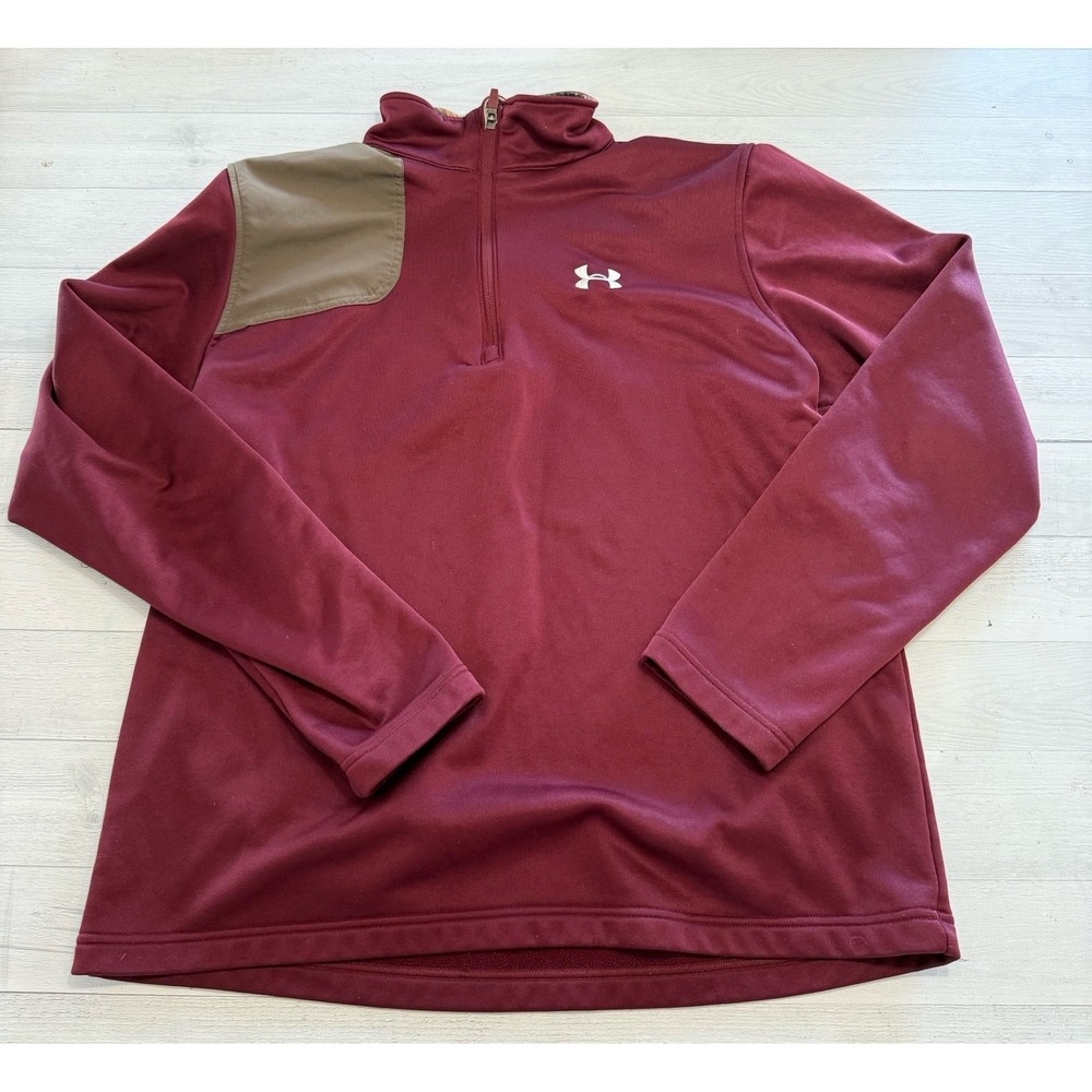 Under armour men's burgundy camo collar pullover men's large